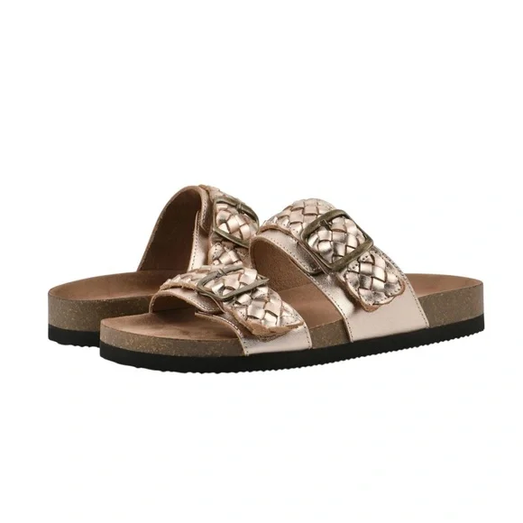 WHITE MOUNTAIN Women's Braided Double-Buckle Signature Footbed Sandal - Picture 3 of 10